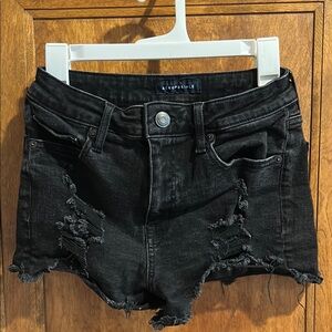 Aeropostale Black Distressed Women's Shorts